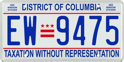 DC license plate EW9475