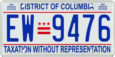 DC license plate EW9476