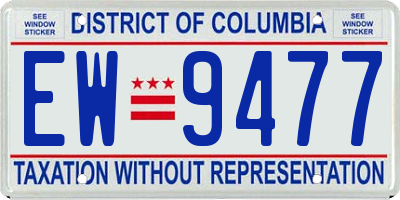 DC license plate EW9477
