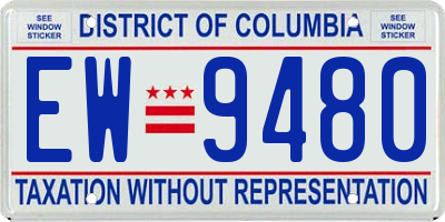 DC license plate EW9480