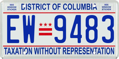 DC license plate EW9483