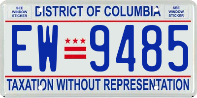 DC license plate EW9485