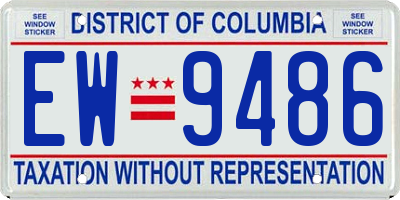 DC license plate EW9486