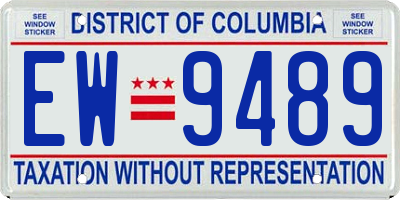 DC license plate EW9489