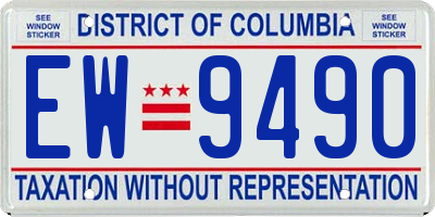 DC license plate EW9490