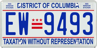 DC license plate EW9493