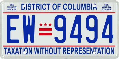 DC license plate EW9494