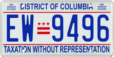 DC license plate EW9496