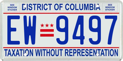 DC license plate EW9497
