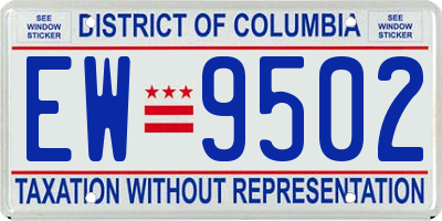 DC license plate EW9502