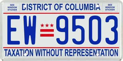 DC license plate EW9503