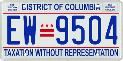 DC license plate EW9504