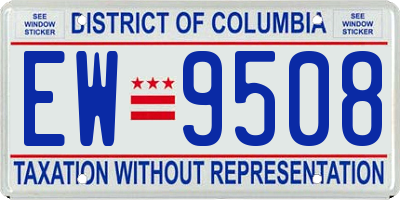 DC license plate EW9508
