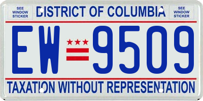 DC license plate EW9509