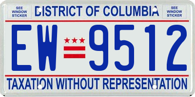DC license plate EW9512