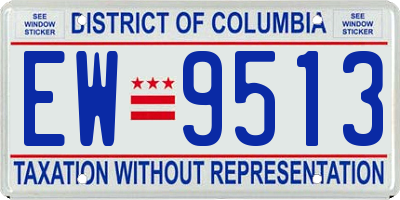 DC license plate EW9513
