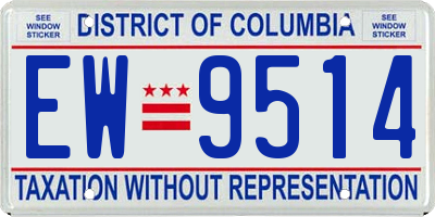 DC license plate EW9514