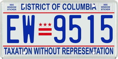 DC license plate EW9515