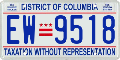 DC license plate EW9518