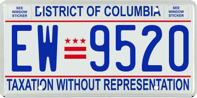 DC license plate EW9520