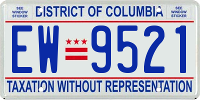 DC license plate EW9521