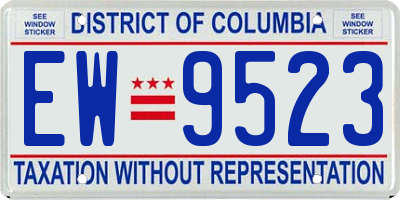DC license plate EW9523