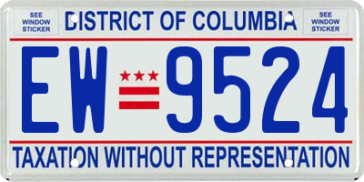 DC license plate EW9524