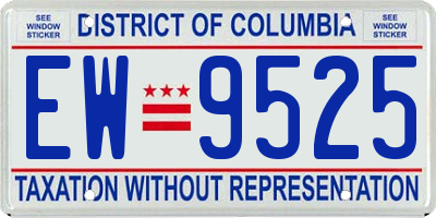 DC license plate EW9525