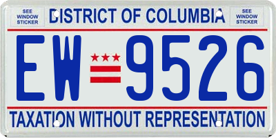 DC license plate EW9526