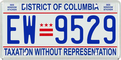 DC license plate EW9529