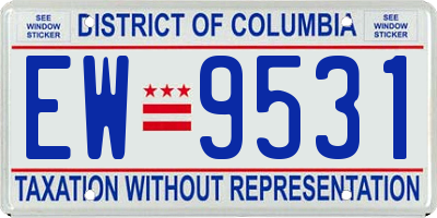 DC license plate EW9531