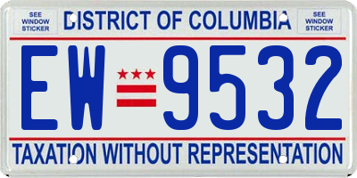 DC license plate EW9532