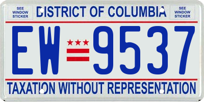 DC license plate EW9537