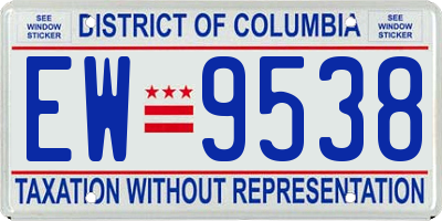 DC license plate EW9538