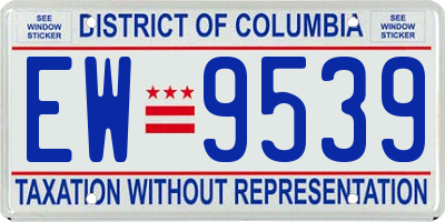 DC license plate EW9539