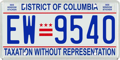 DC license plate EW9540