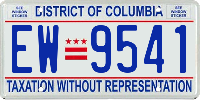 DC license plate EW9541