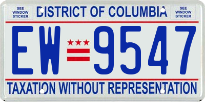 DC license plate EW9547