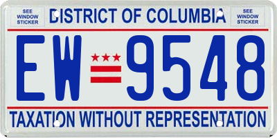 DC license plate EW9548