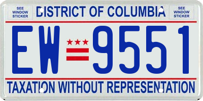 DC license plate EW9551