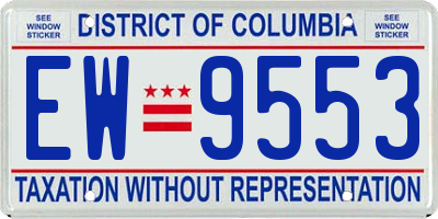 DC license plate EW9553