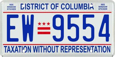 DC license plate EW9554