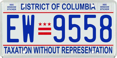 DC license plate EW9558