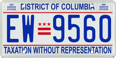 DC license plate EW9560