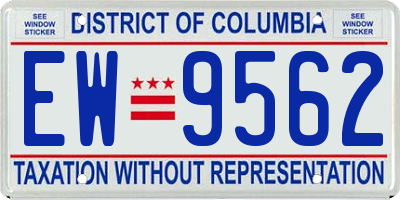 DC license plate EW9562