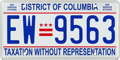 DC license plate EW9563