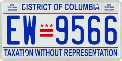 DC license plate EW9566