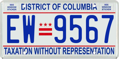 DC license plate EW9567
