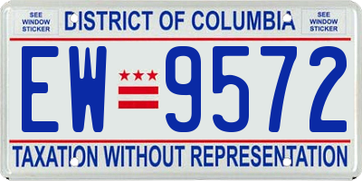 DC license plate EW9572