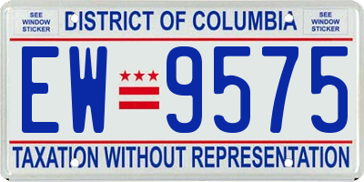 DC license plate EW9575